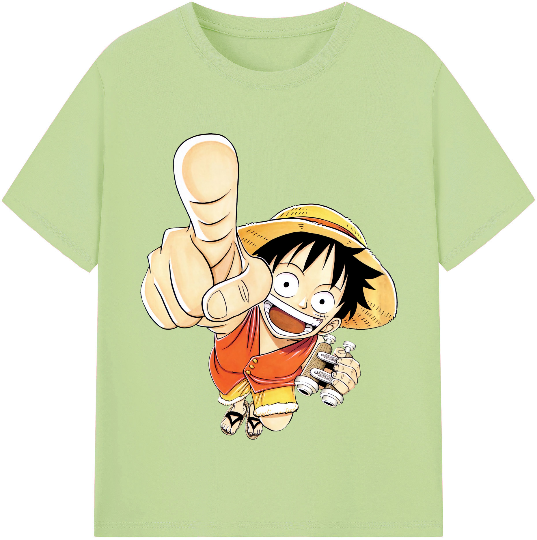ワンピース モンキー・D・ルフィ ONE PIECE Monkey D. Luffy 綿100％半袖Tシャツ（フロントプリント）